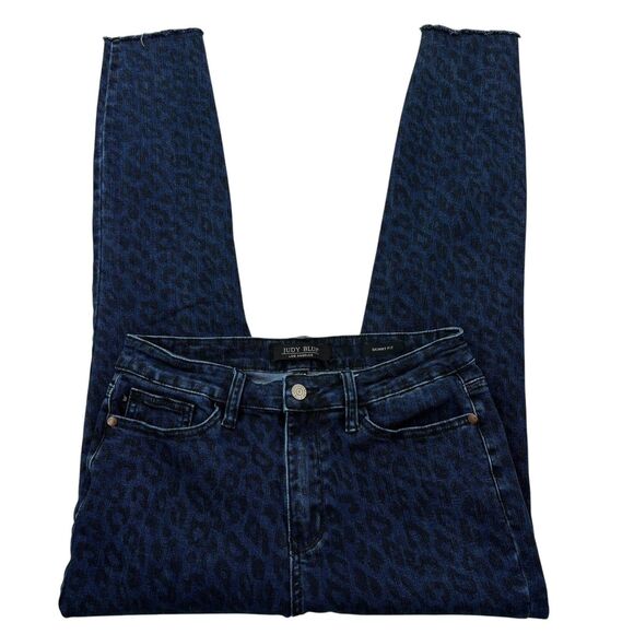 Judy Blue Women's 9/29 Mid Rise Cheetah Print Skinny Fit Jeans 28"Wx27"Inseam - Picture 3 of 16